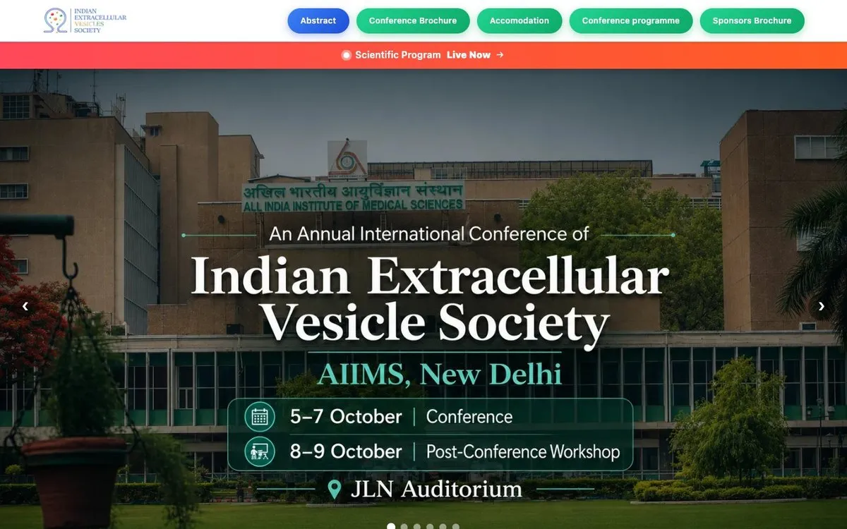 VESICON 2026 website homepage, custom-coded by Lavaka Digital